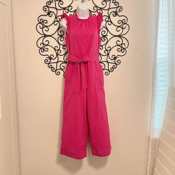& Merci Pink Ruffle Neck Jumpsuit Size S - Picture 3 of 16
